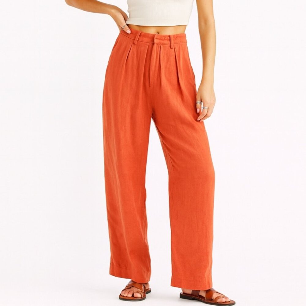Free People Orange Wide Leg Pants